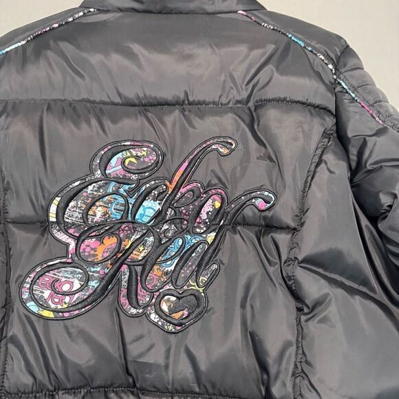 Ecko Red Women’s Black Zip Up Puffer Jacket Size XL Polyester HipHop Style - Picture 6 of 11